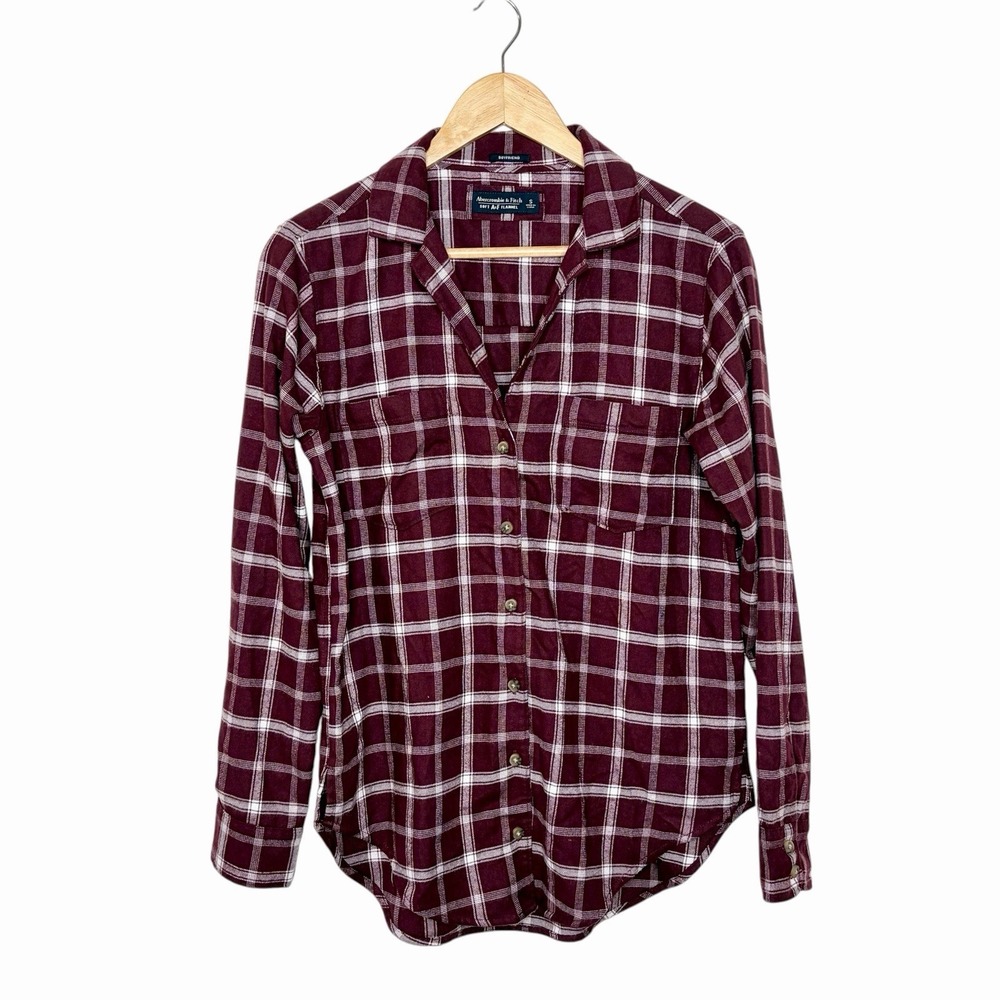 Abercrombie & Fitch Soft AF Boyfriend Flannel Shirt Womens Sz S Granola Heritage